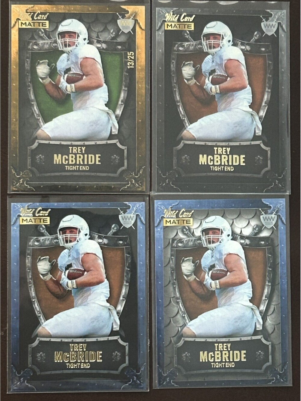 2022 NFL TE TREY MCBRIDE ROOKIE WILD CARD MATTE WEEKEND WARRIOR # /25 + 3 RC LOT